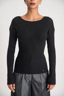 Black Embellished viscosa sweater 28887