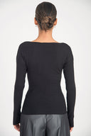 Black Embellished viscosa sweater 28887