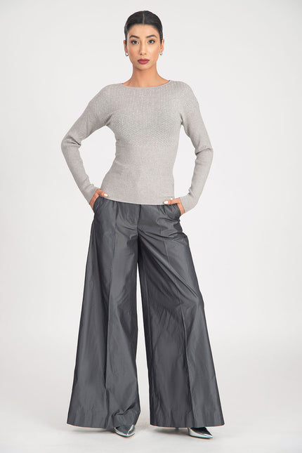 Gray Embellished viscosa sweater 28887