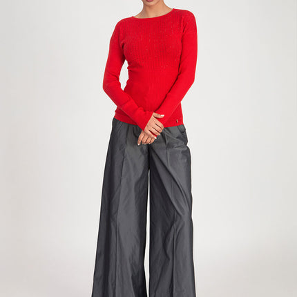 Red Embellished viscosa sweater 28887