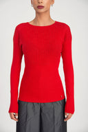 Red Embellished viscosa sweater 28887