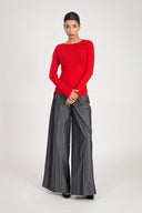 Red Embellished viscosa sweater 28887