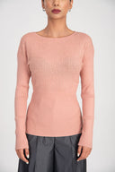 Dried Rose Embellished viscosa sweater 28887