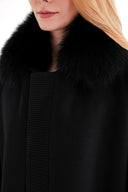 Black Wool coat with knitted details 30430