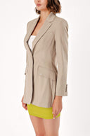 Beige Slim fit blazer jacket 61152