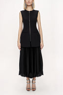 Black Zipped slim fit vest 61154