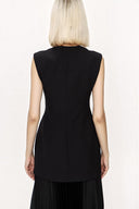 Black Zipped slim fit vest 61154