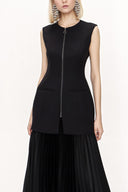 Black Zipped slim fit vest 61154