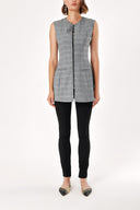 Black White Zipped slim fit vest 61154