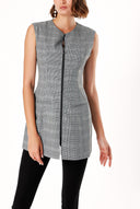 Black White Zipped slim fit vest 61154