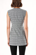 Black White Zipped slim fit vest 61154