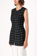 Plaid Zipped slim fit vest 61154