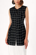 Plaid Zipped slim fit vest 61154