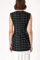 Plaid Zipped slim fit vest 61154