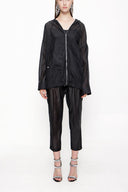 Black Oversize zipped jacket 61155