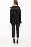 Black Oversize zipped jacket 61155