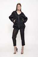 Black Oversize zipped jacket 61155
