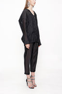 Black Oversize zipped jacket 61155