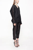 Black Oversize zipped jacket 61155