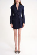 Navy Blue Slim fit blazer denim jacket 61180