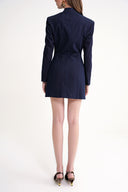 Navy Blue Slim fit blazer denim jacket 61180