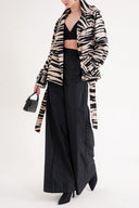 Zebra Pattern Wrap closure jacket 61184