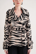 Zebra Pattern Wrap closure jacket 61184