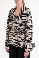 Zebra Pattern Wrap closure jacket 61184