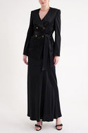 Black Padded and belted blazer 61187