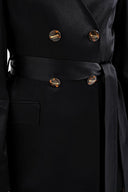 Black Padded and belted blazer 61187