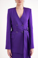 Purple Padded and belted blazer 61187