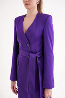 Purple Padded and belted blazer 61187