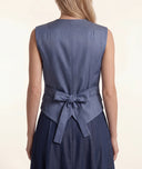 Navy Blue Waist-fitting bag with lining and pocket details 61188