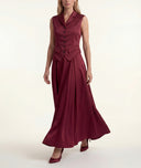 Burgundy Waist-fitting bag with lining and pocket details 61188