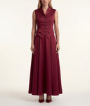 Burgundy Waist-fitting bag with lining and pocket details 61188