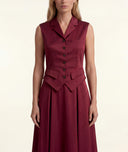 Burgundy Waist-fitting bag with lining and pocket details 61188