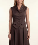 Brown Waist-fitting bag with lining and pocket details 61188