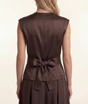 Brown Waist-fitting bag with lining and pocket details 61188