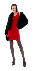 Black Fur collar jacket 61189