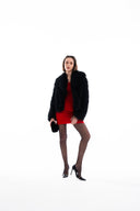 Black Fur collar jacket 61189