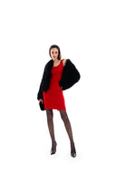 Black Fur collar jacket 61189