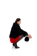 Black Fur collar jacket 61189