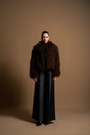 Brown Fur collar jacket 61189