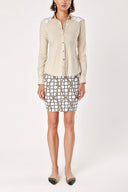 Beige Ecru Guipure DETAILED POPLIN SHIRT 10429