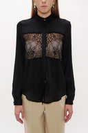 Black Laced wide cut satin dress 10606