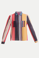 Striped Wide cut chiffon blouse 10677