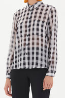Plaid Wide cut chiffon blouse 10677
