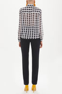 Plaid Wide cut chiffon blouse 10677