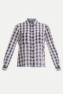 Plaid Wide cut chiffon blouse 10677