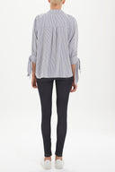 Striped Lace skirt wide cut shirt  10679